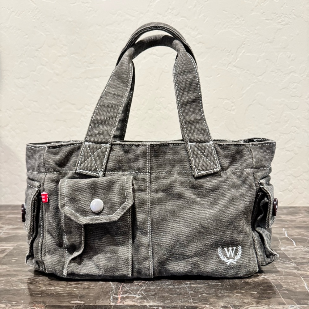 Wonder Land Y2K Cotton Canvas Cargo Purse